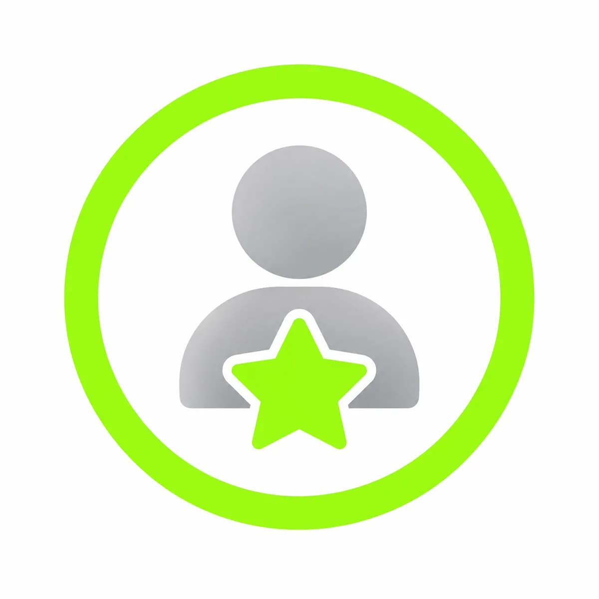 Abstract independent customer review mark in lime and neutral tones