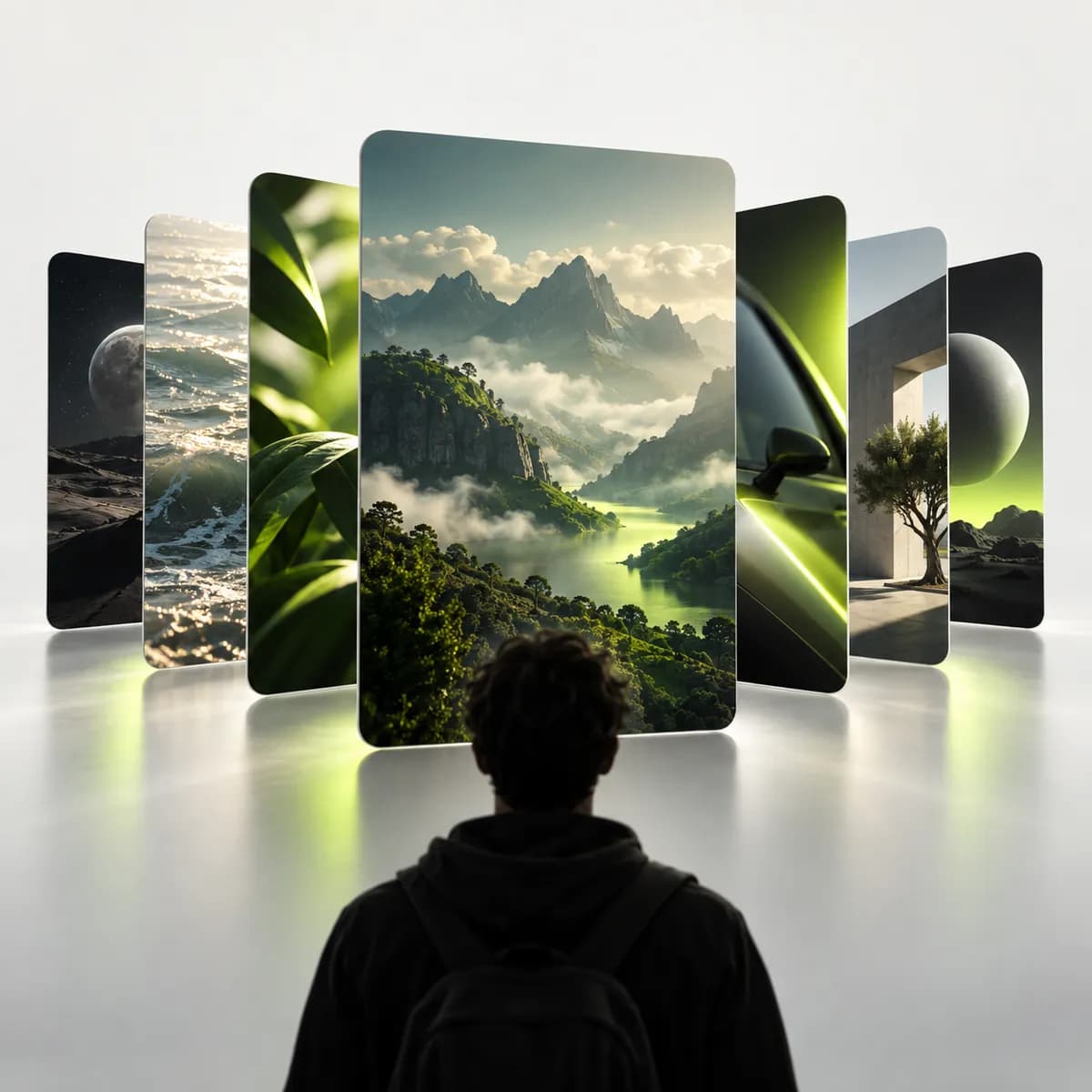 Stack of cinematic scene cards representing AI B-Roll Generator
