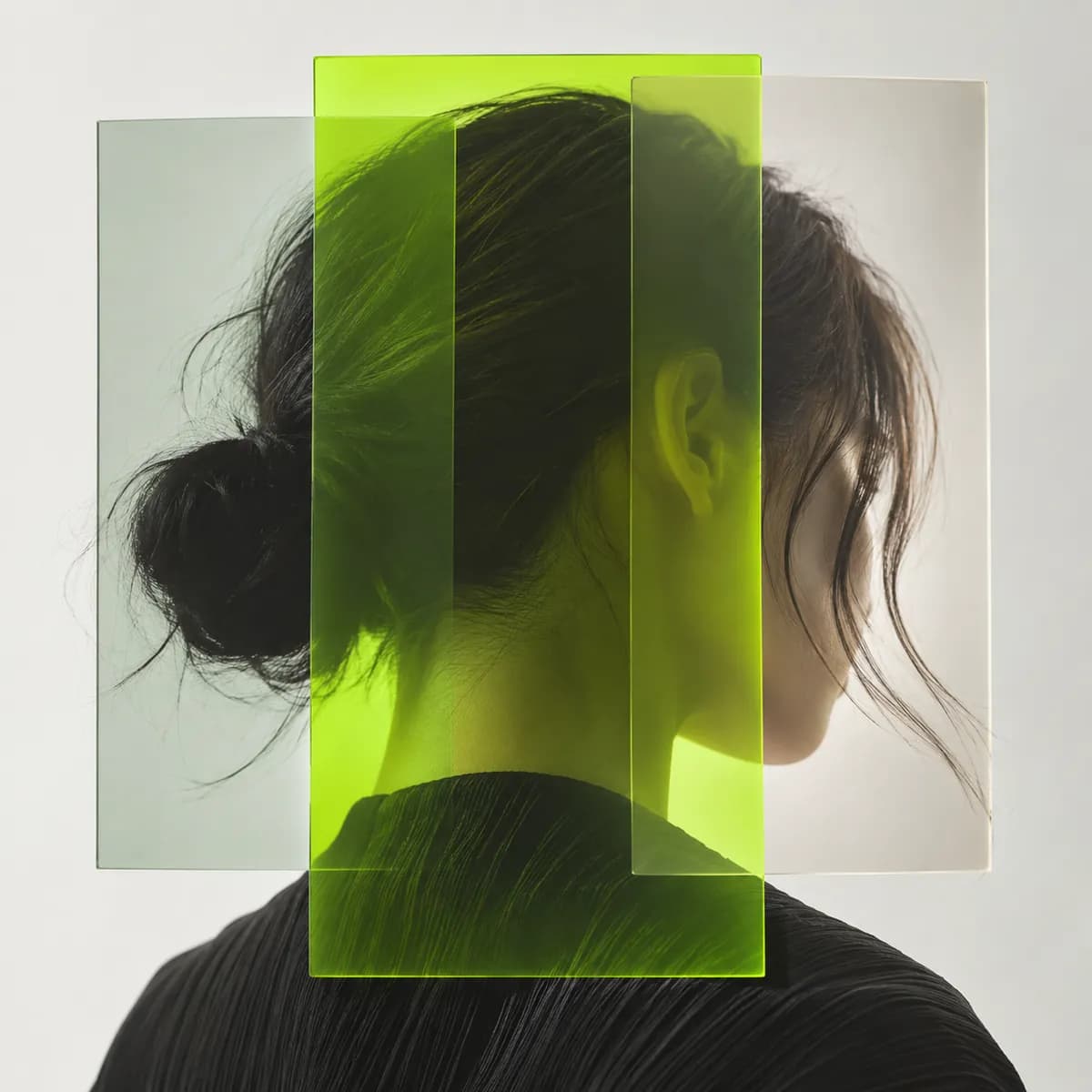 Layered color filters over a cropped portrait representing AI Filter