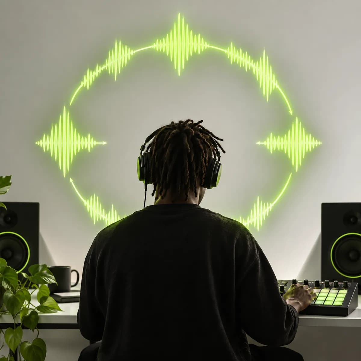 Circular looping waveform representing Audio Looper