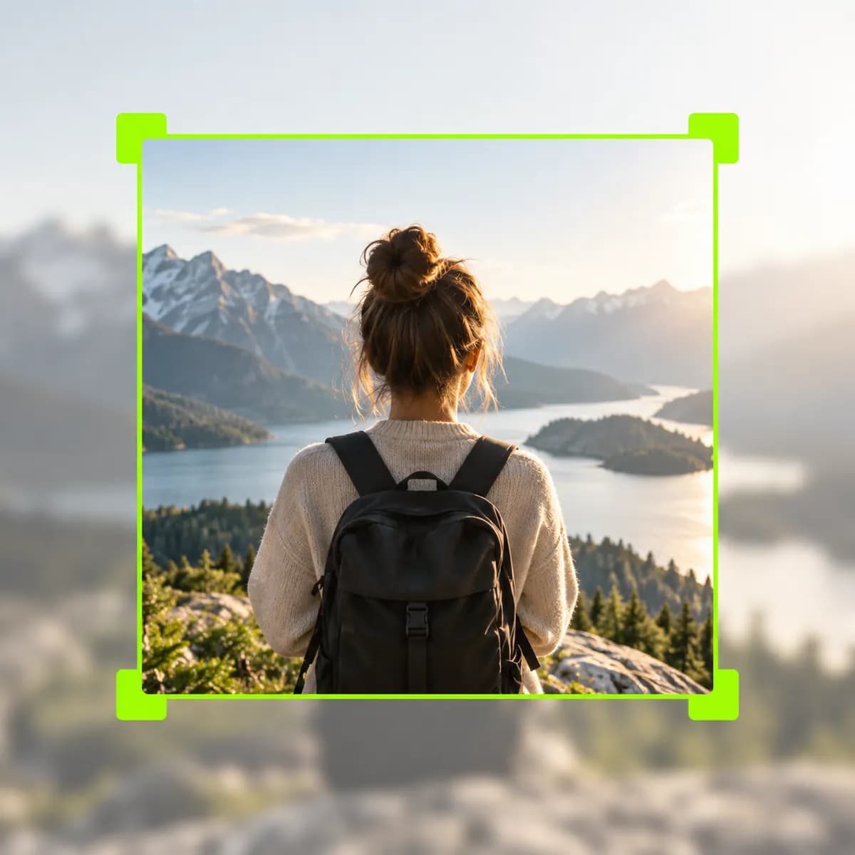 Framed image with crop handles representing Crop Video
