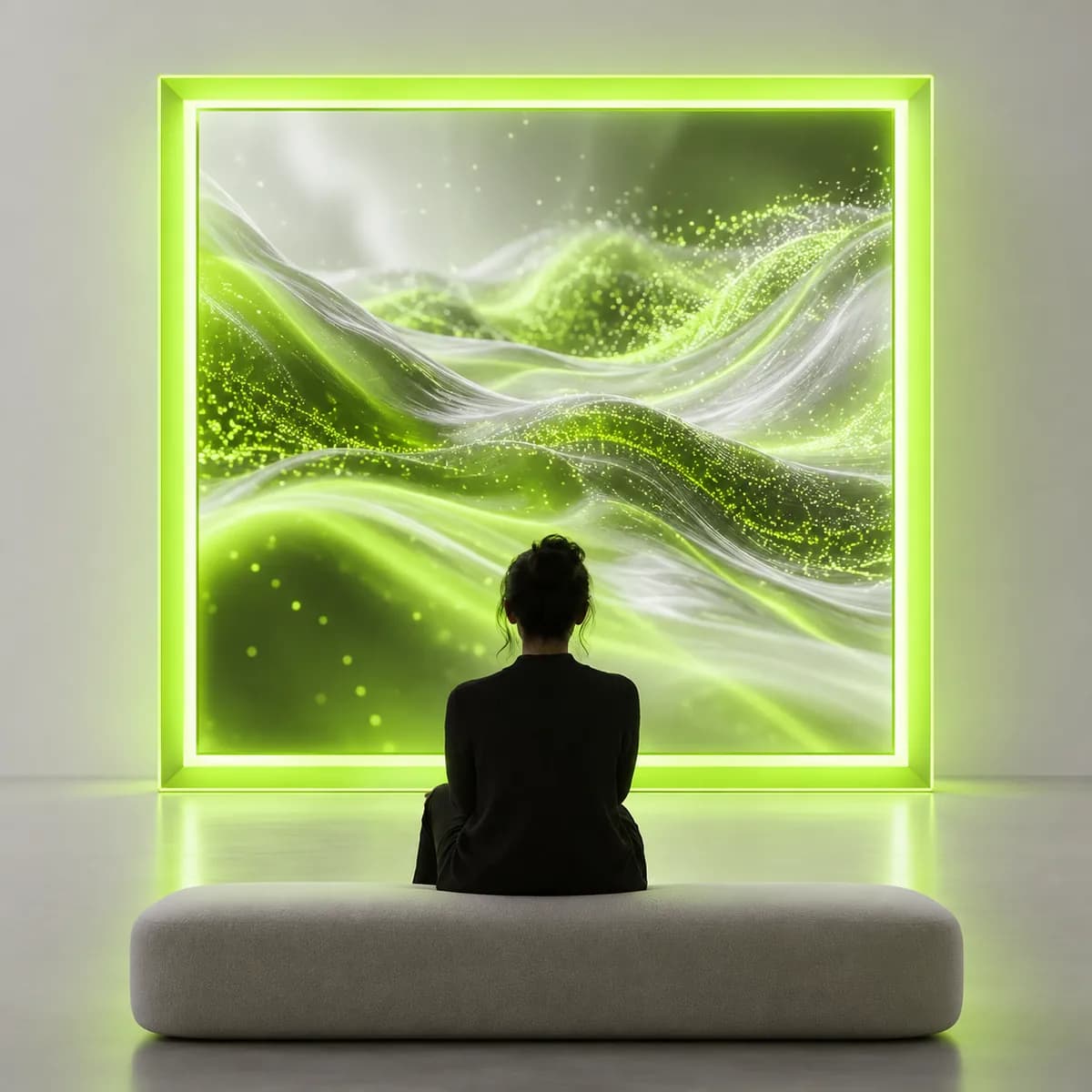 Bright picture frame around a moving scene representing Frame Video