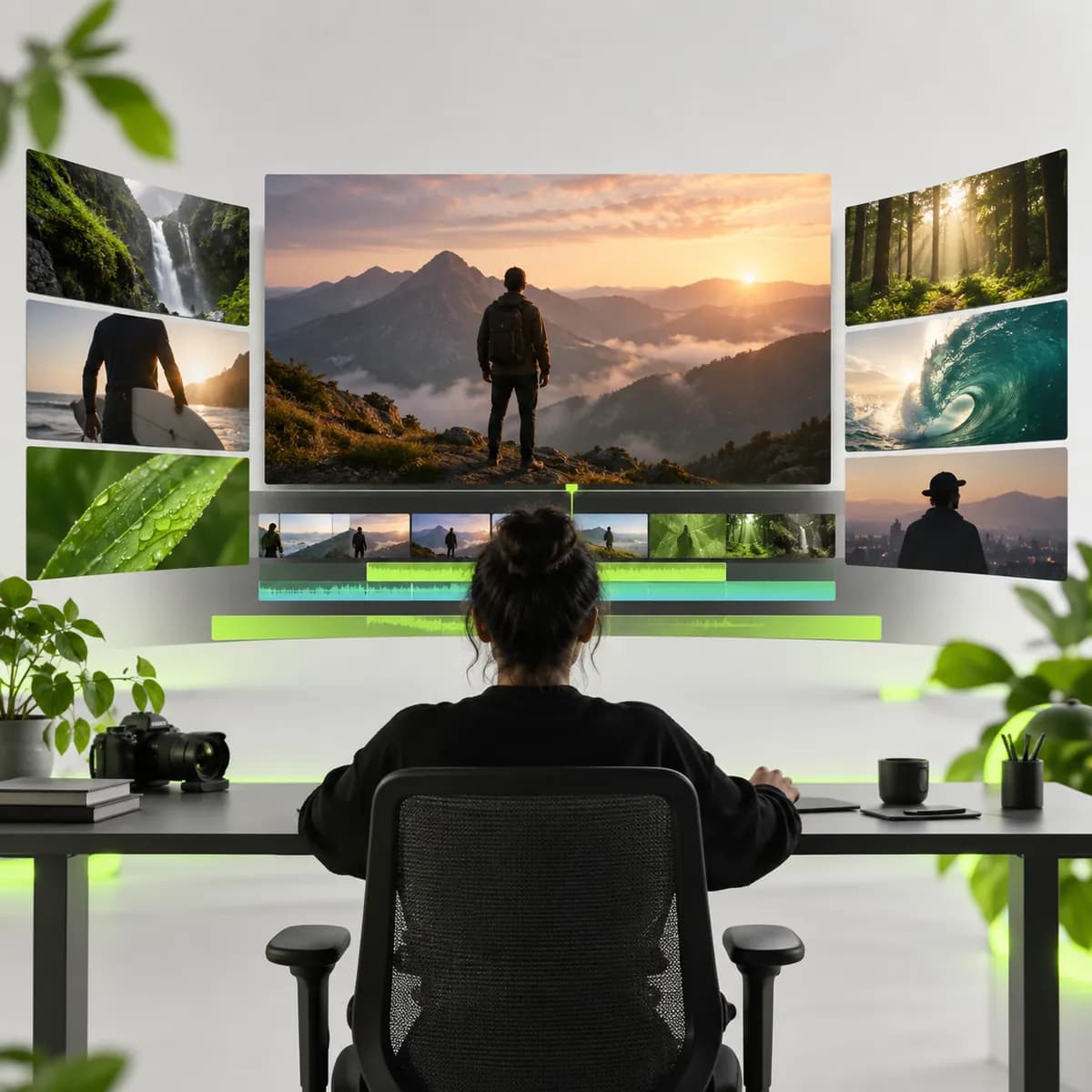 Open cinematic editing canvas representing Free Online Video Editor