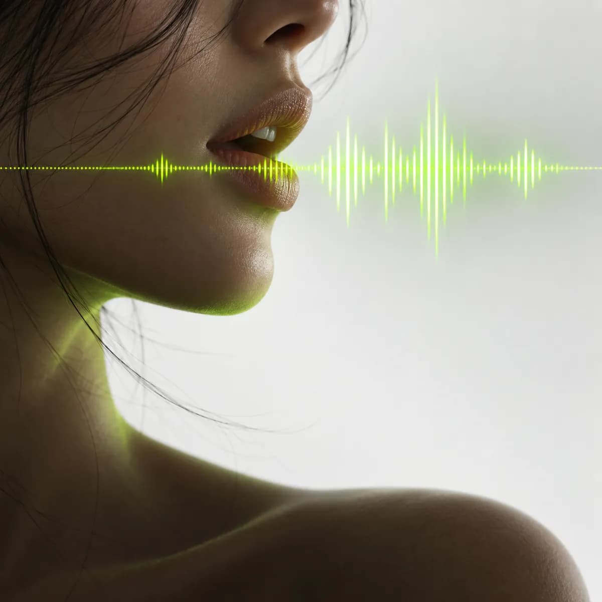 Abstract portrait and aligned waveform representing Lip Sync 2.0 API