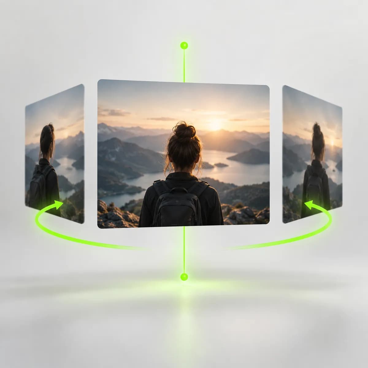 Rotating film frame with directional arrows representing Rotate Video
