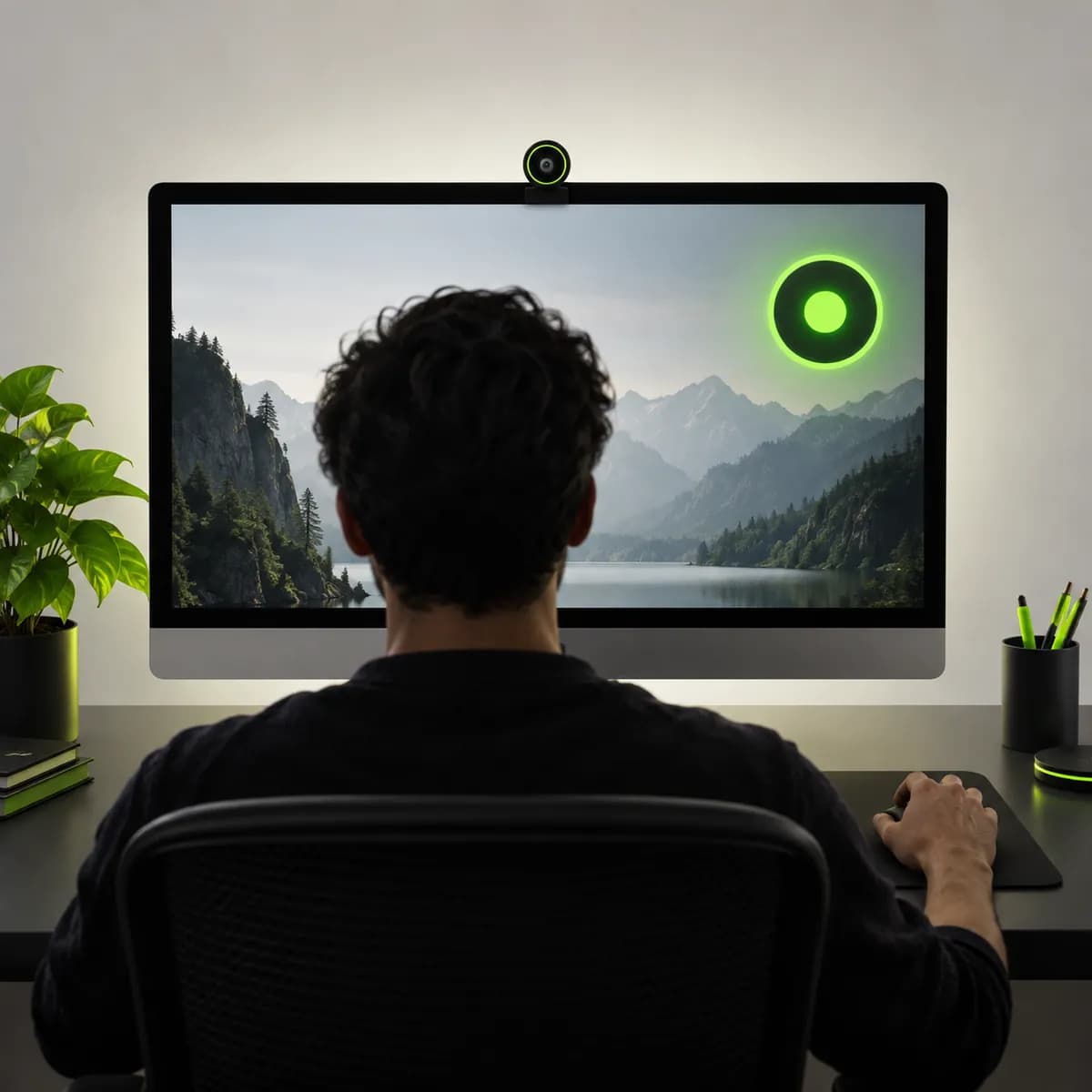 Monitor frame with record indicator representing Screen Recorder