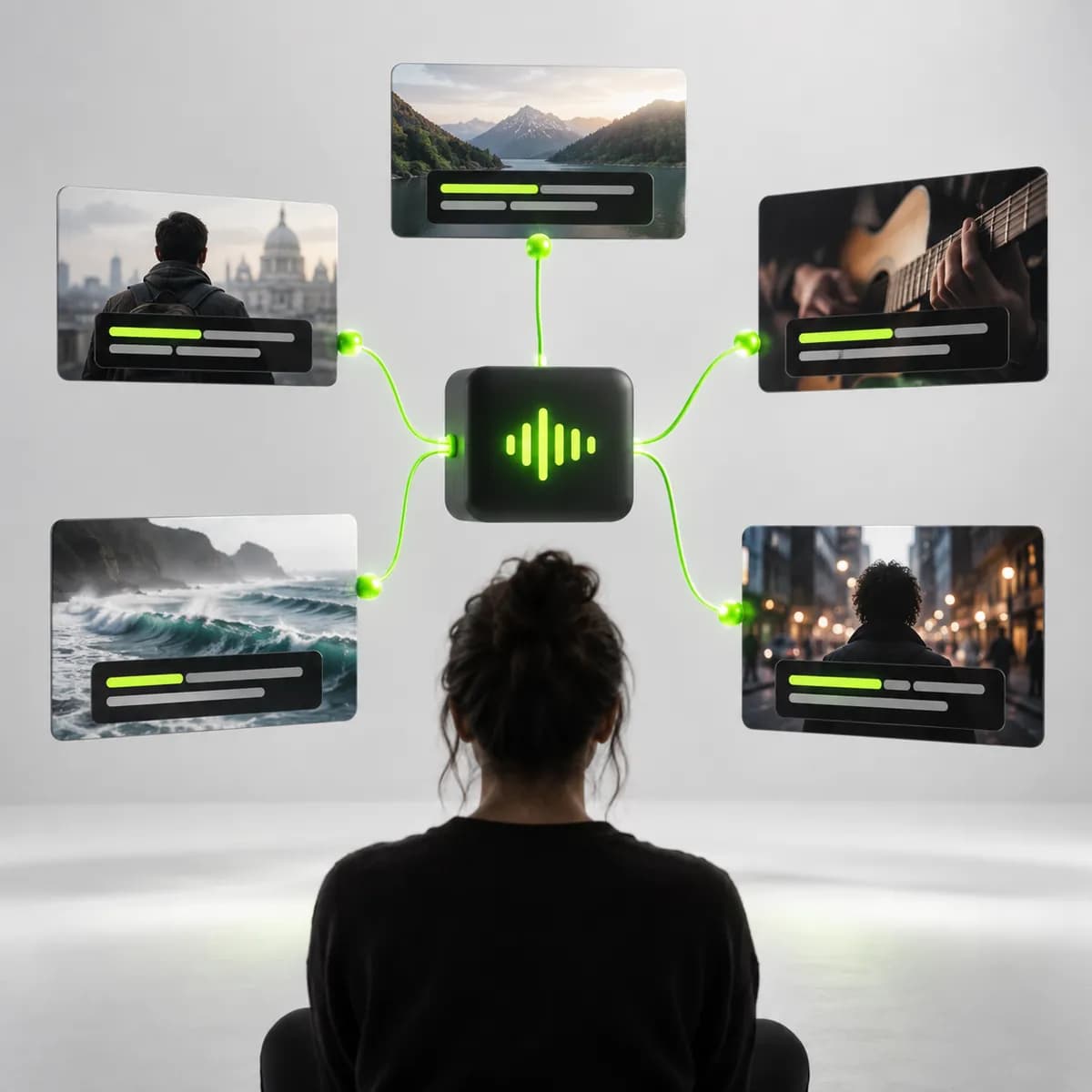 Caption layers connected by clean network nodes representing Subtitles API