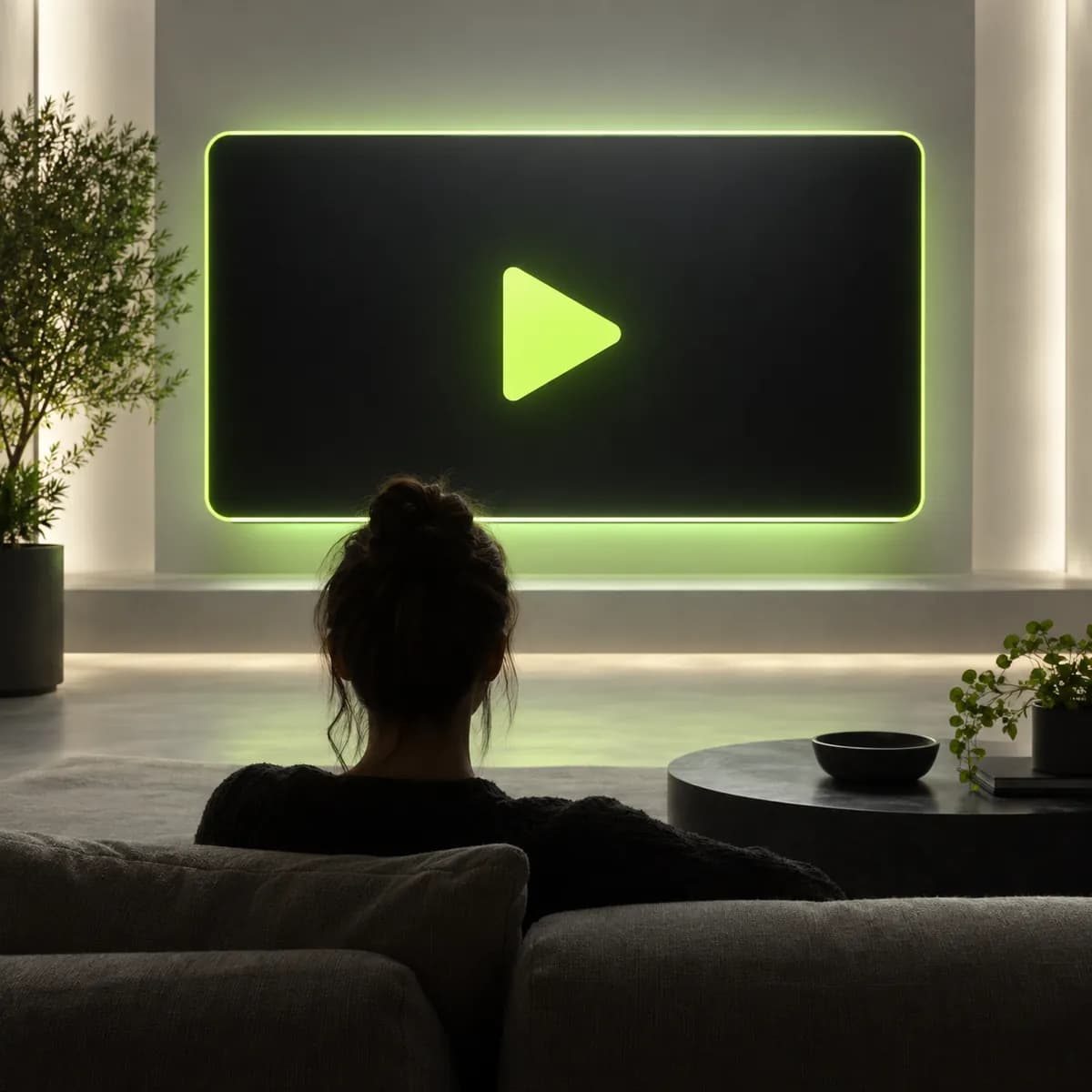 Minimal play symbol inside a cinematic frame representing Video Player