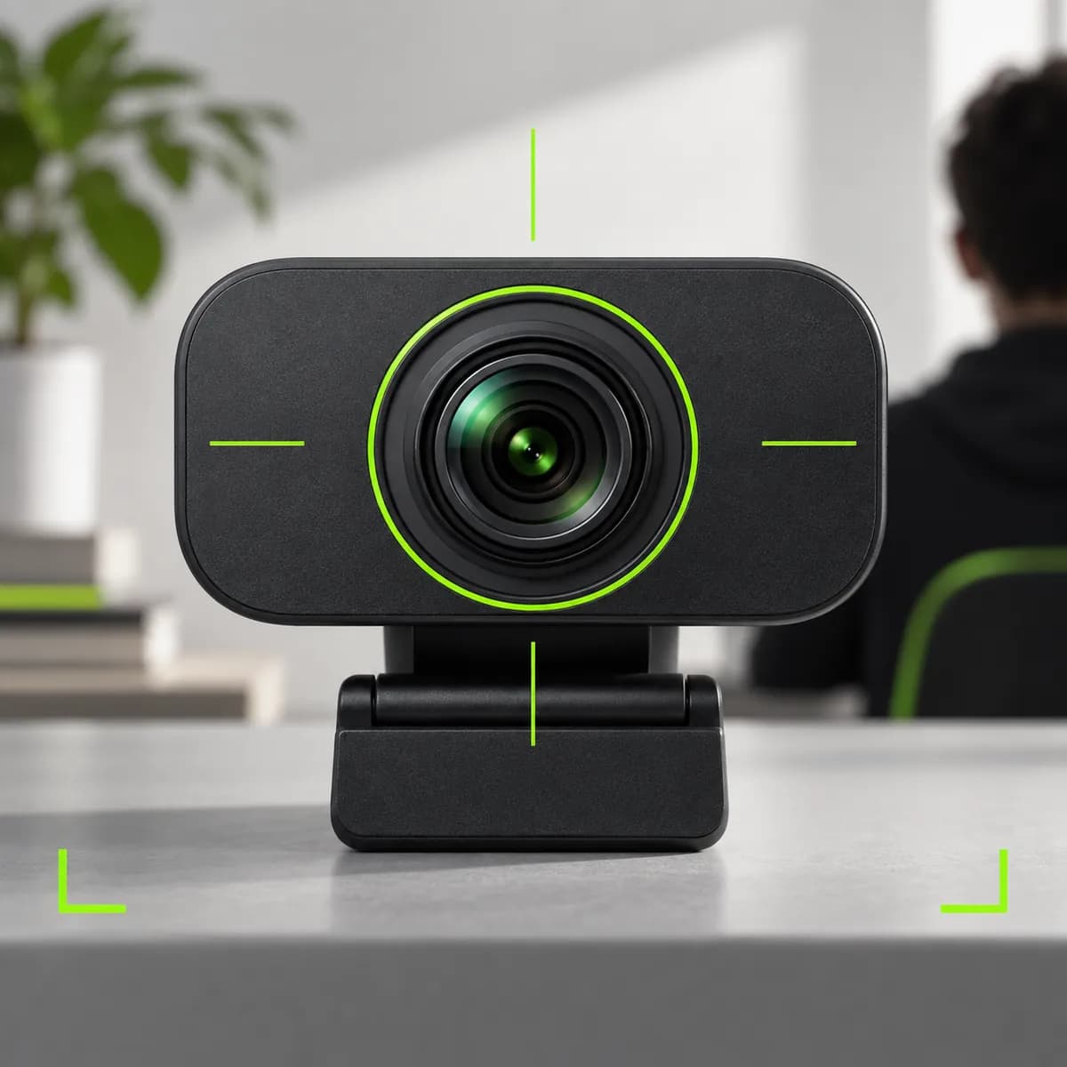 Webcam lens with calibration markers representing Webcam Test