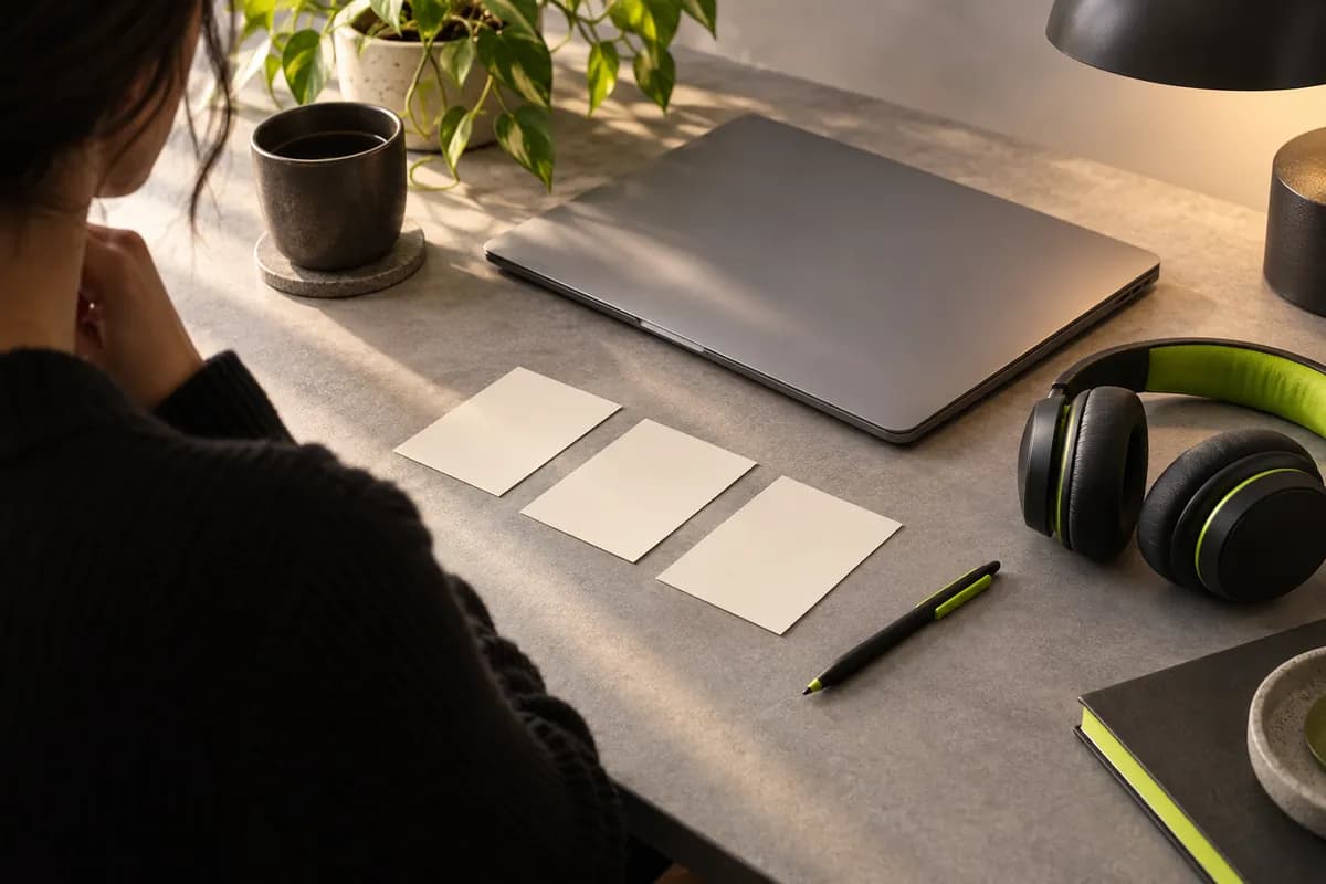 Laptop and paper file cards representing subtitle file exports