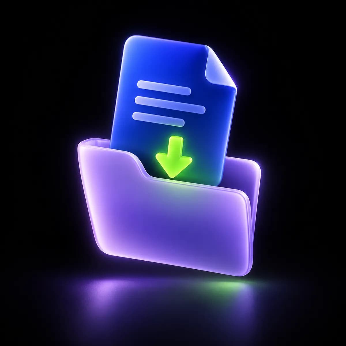 Abstract blue and violet folder representing image export and download