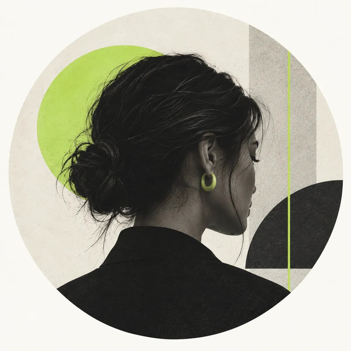 Abstract profile silhouette representing a creative director
