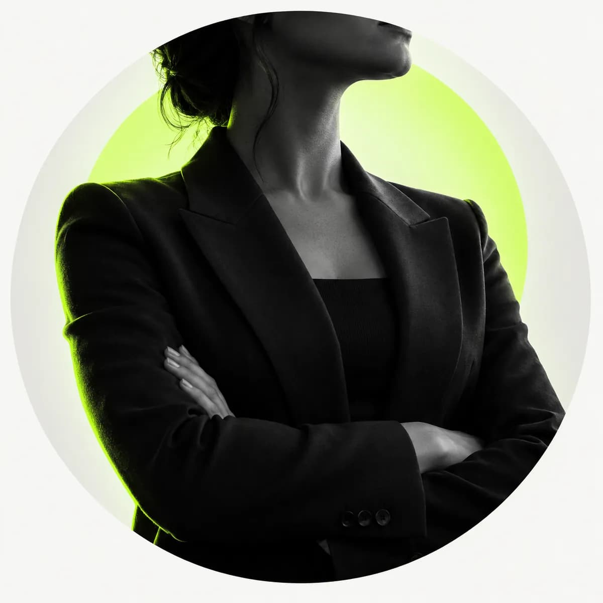 Abstract profile silhouette representing an enterprise account executive