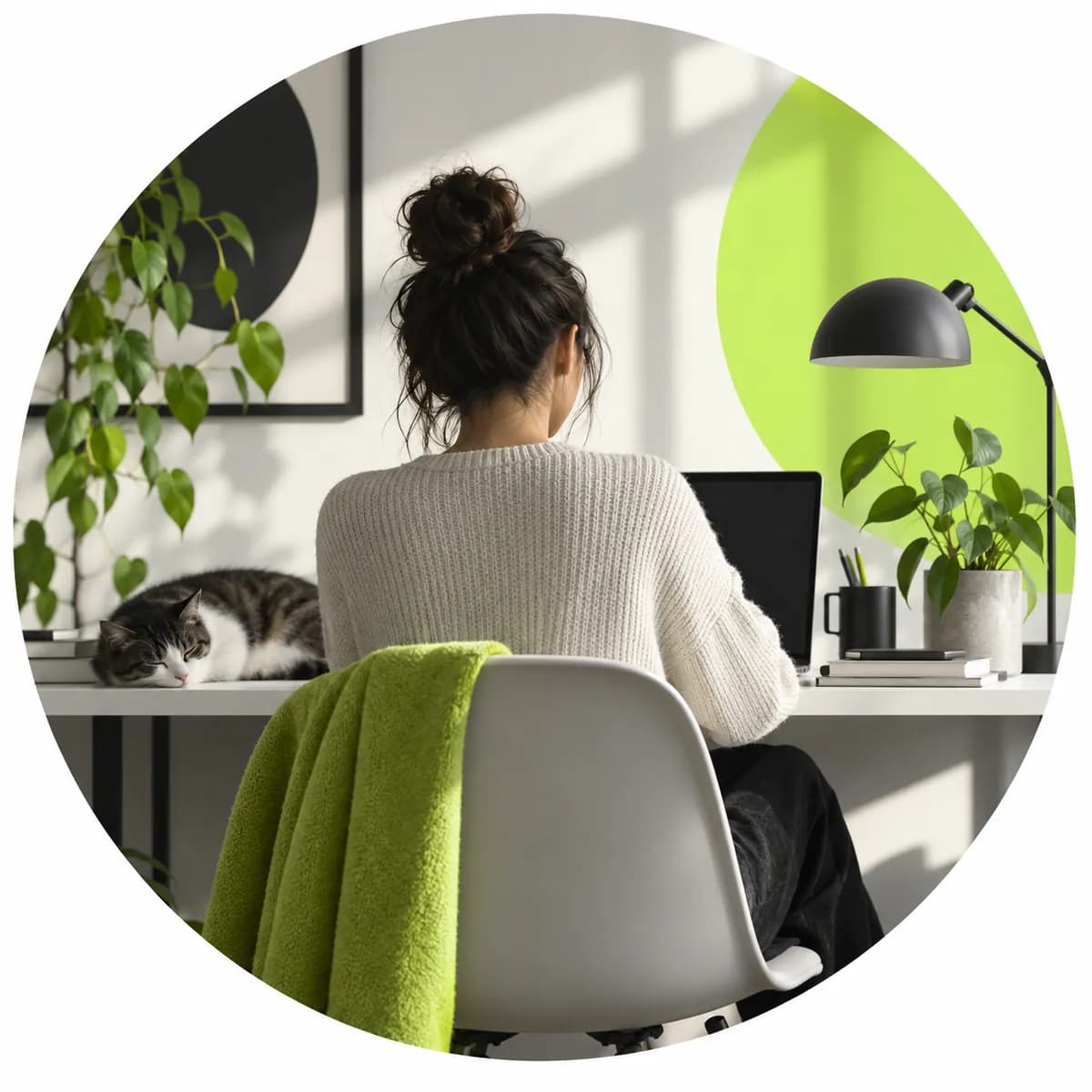 Abstract profile silhouette representing an independent creator
