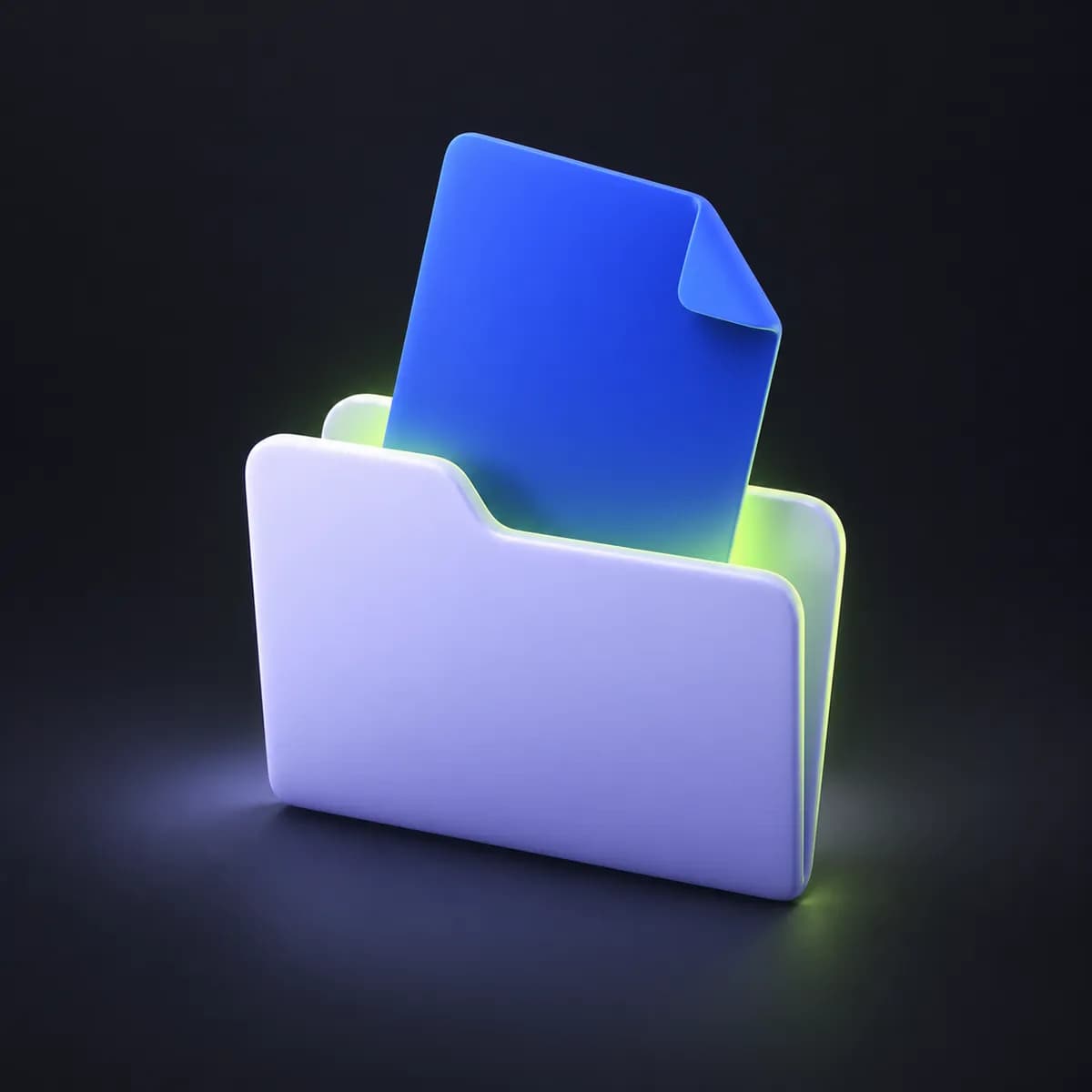 Blue file and folder illustration representing saving an enhanced image