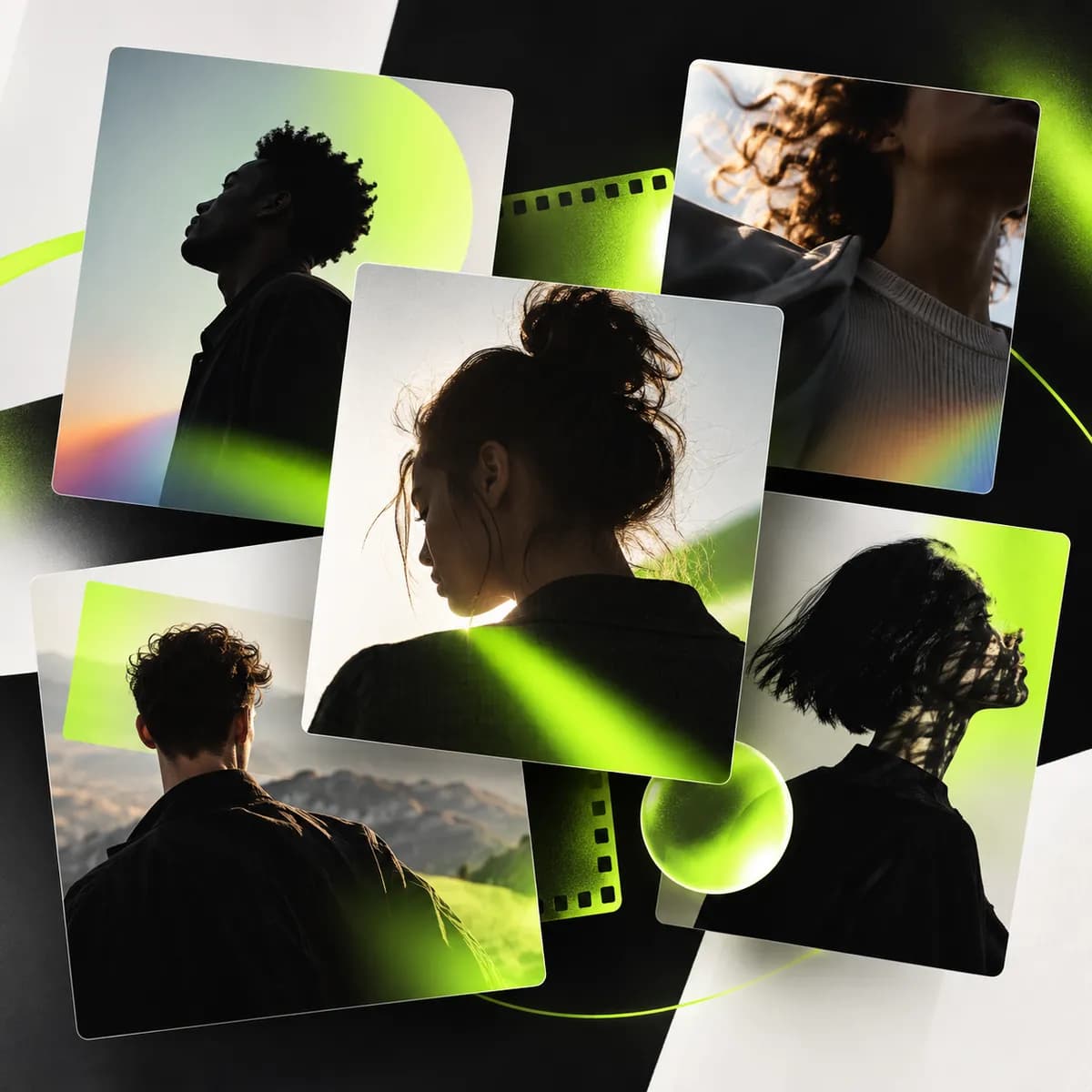Colorful abstract collage representing video remixing and content transformation